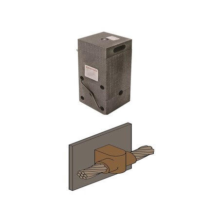 Burndy Horizontal Through Cable to Vertical Steel Surface Mold B-1633